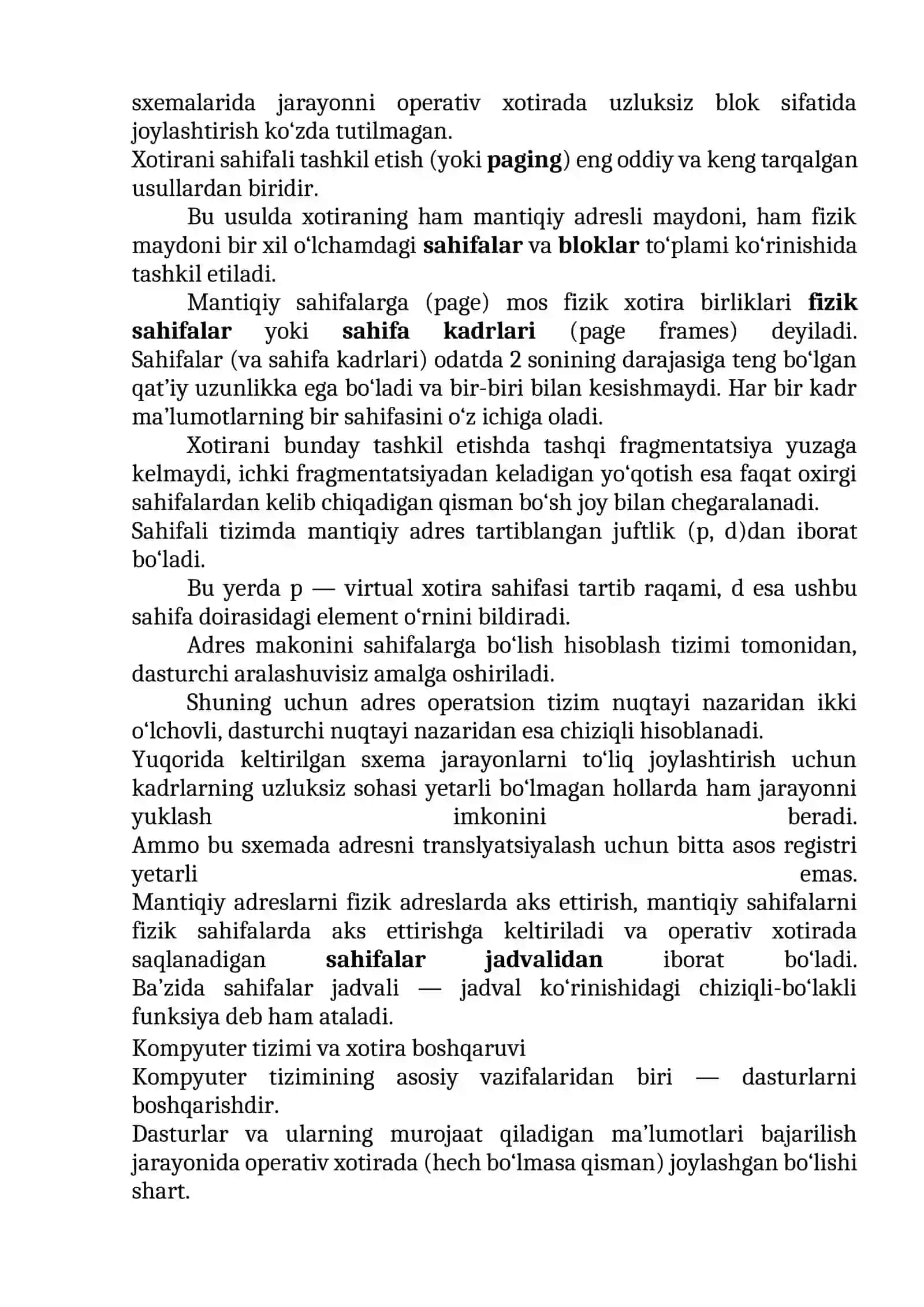 OPERATSION TIZIMLARDA XOTIRANI BOSHQARISH 2