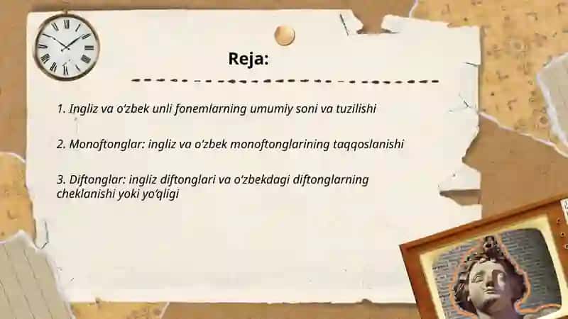Comparison of English and Uzbek vowel systems 2
