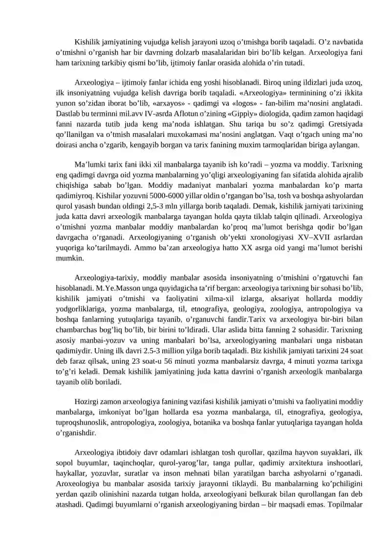 Arxeologiya fanining vazifalari 2