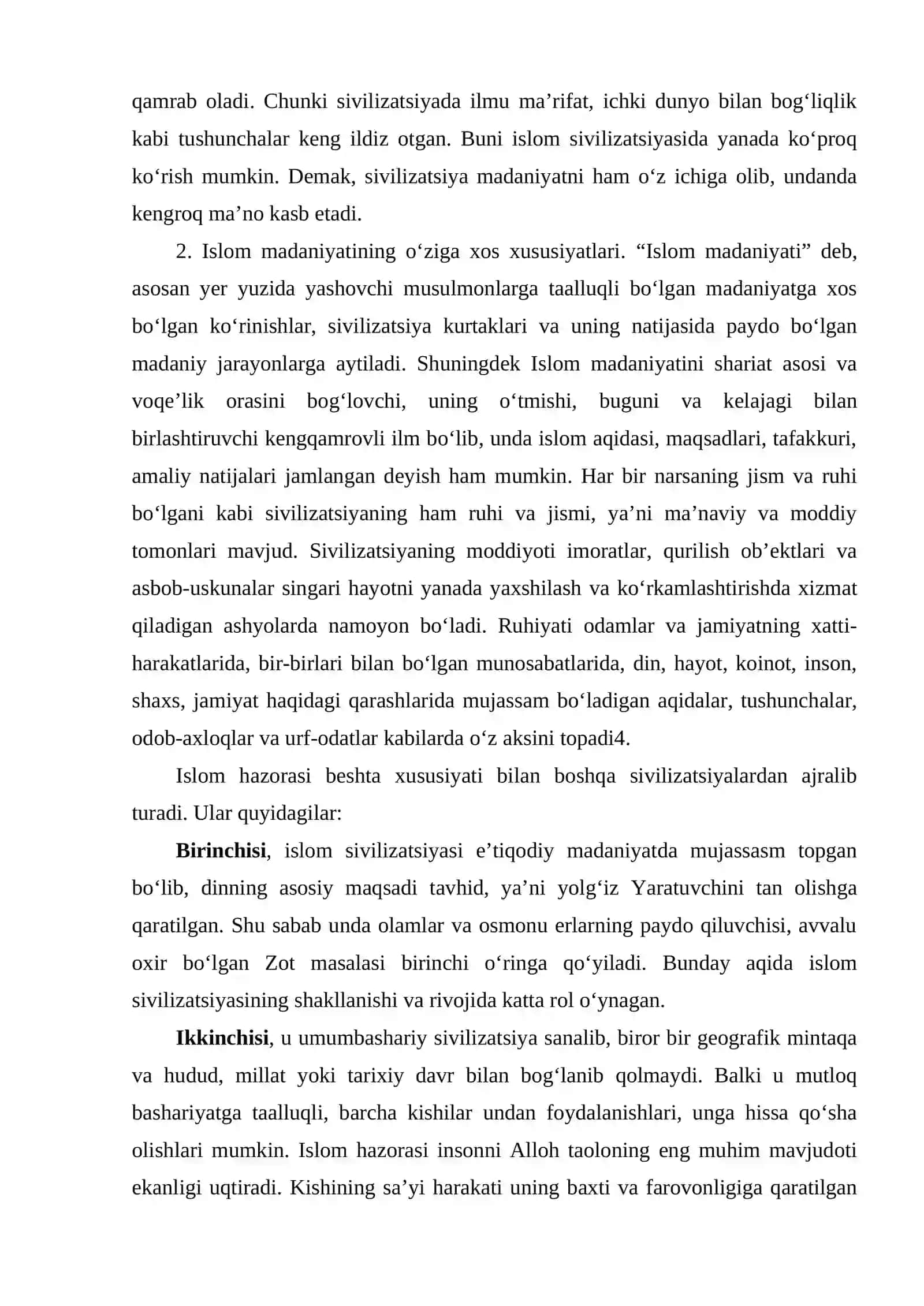 Islom sivilizatsiyasi tarixi haqida umumiy tushunchalar 2