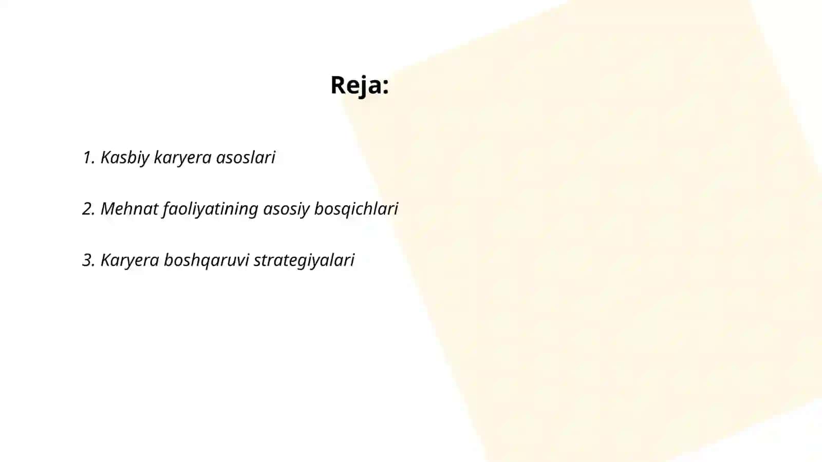 Kasbiy karyera asoslari 2