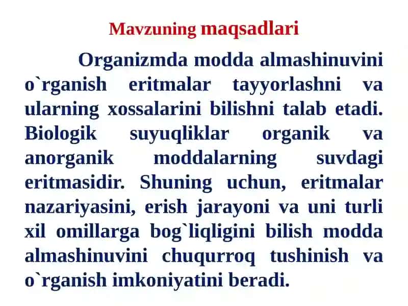 Eritmalar. Eruvchanlikni turli hil omillarga bog’liqligi. 2