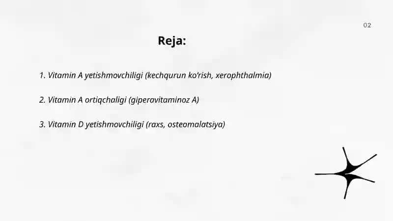 Vitaminlar taʼsirida kelib chiqadigan kasalliklar 2