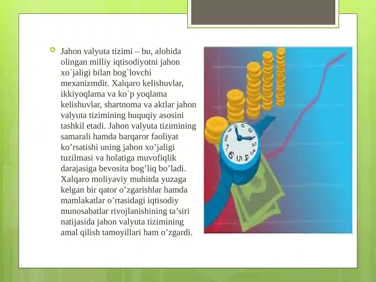 JAHON VALYUTA TIZIMI VA UNING ELEMENTLARI 2