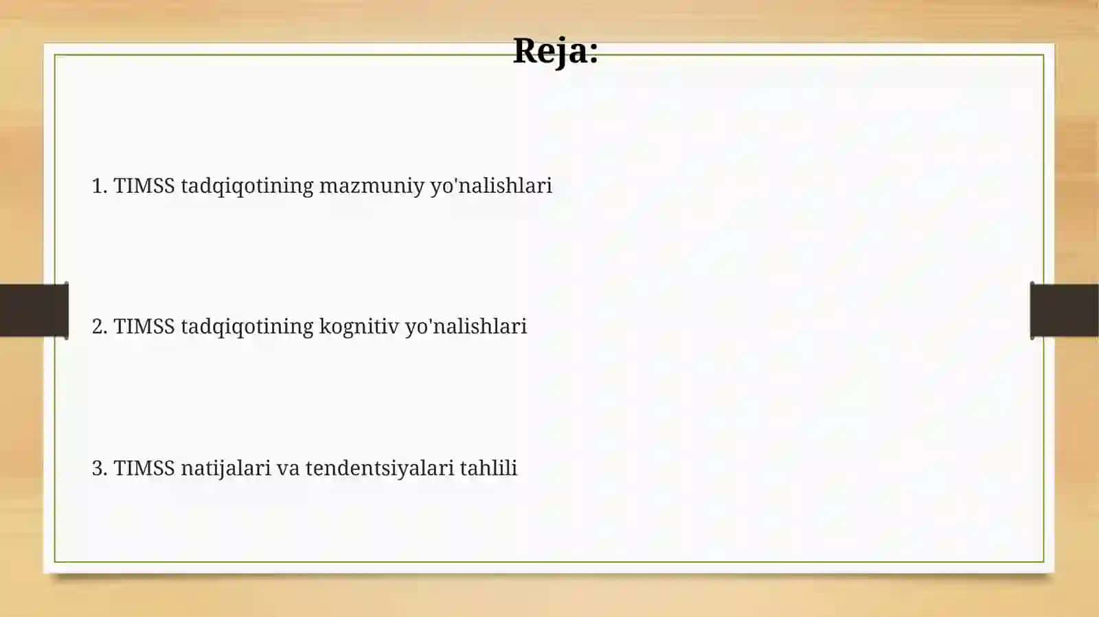 TIMSS tadqiqoti: mazmuniy va kognitiv yo'nalishlari 2