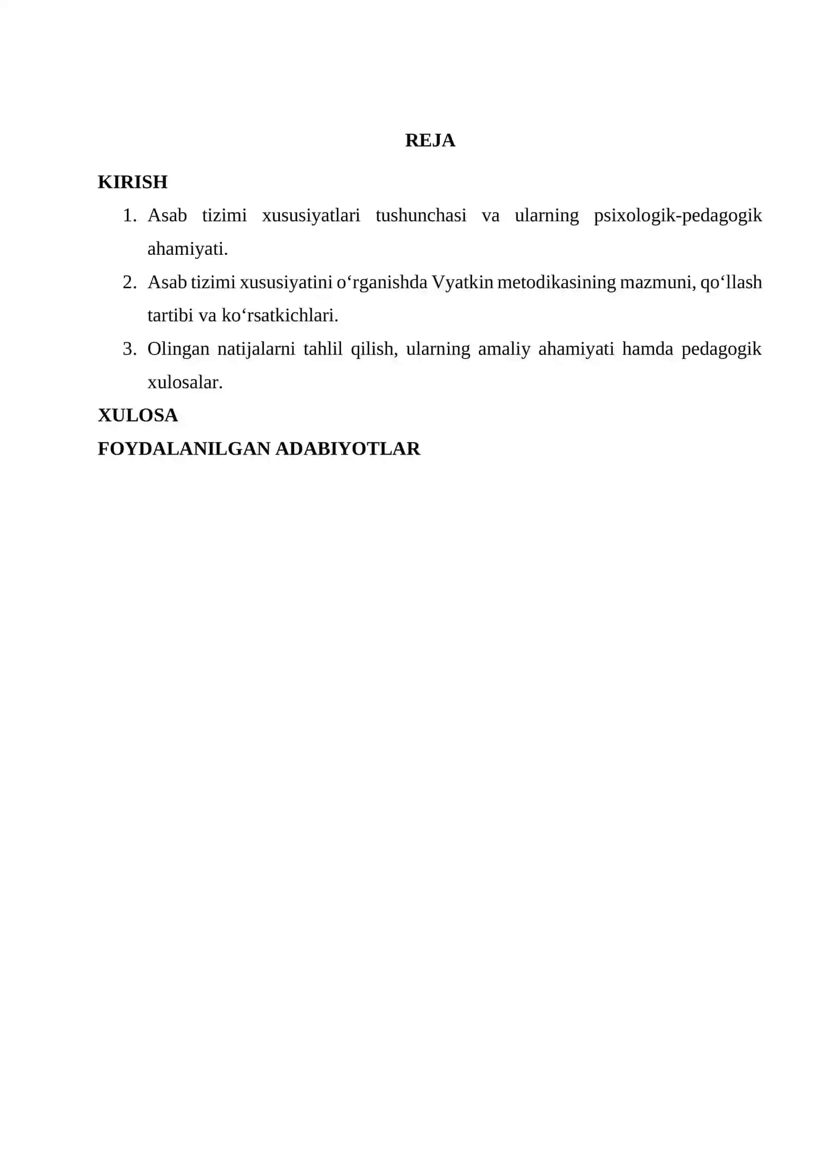 Asab tizimi xususiyatini o‘rganish 2