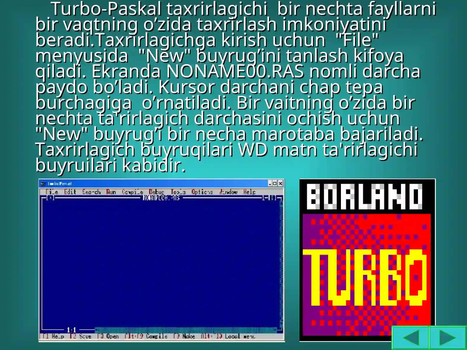 Turbo-Paskal taxrirlagichi 2