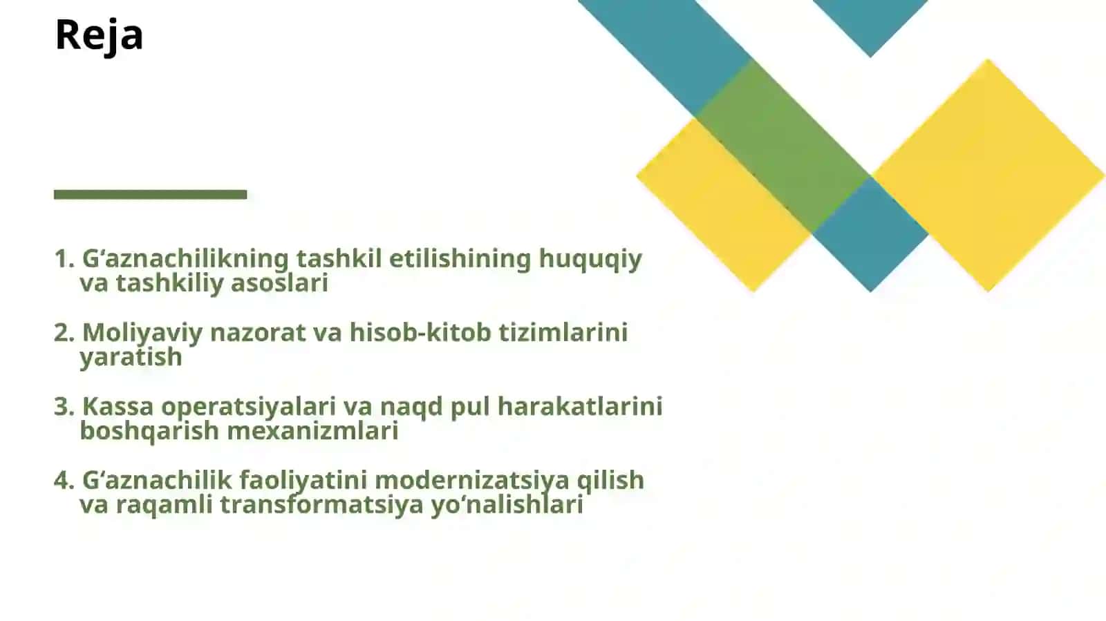 IQTISODIYOT VA MOLIYA VAZIRLIGI G‘AZNACHILIGI FAOLIYATINI TASHKIL ETISH 2