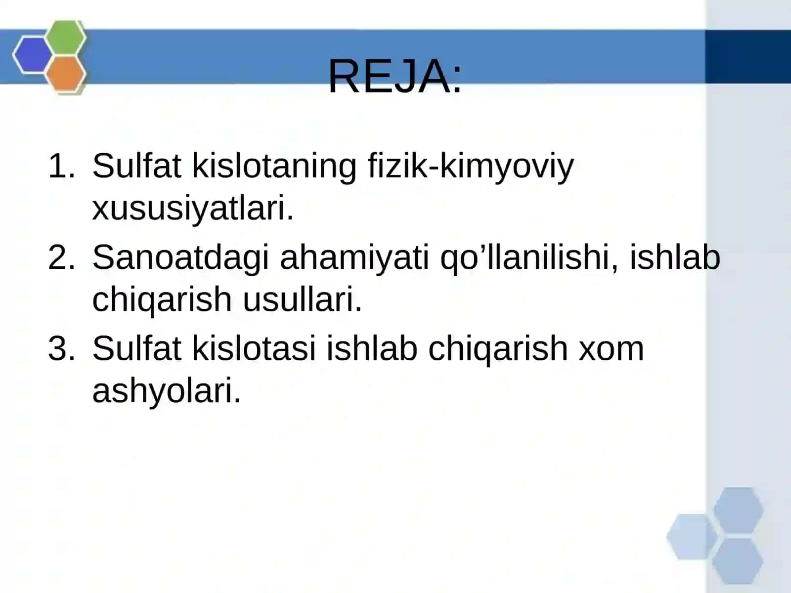 Sulfat kislotasi ishlab chiqarish texnologiyasi 2