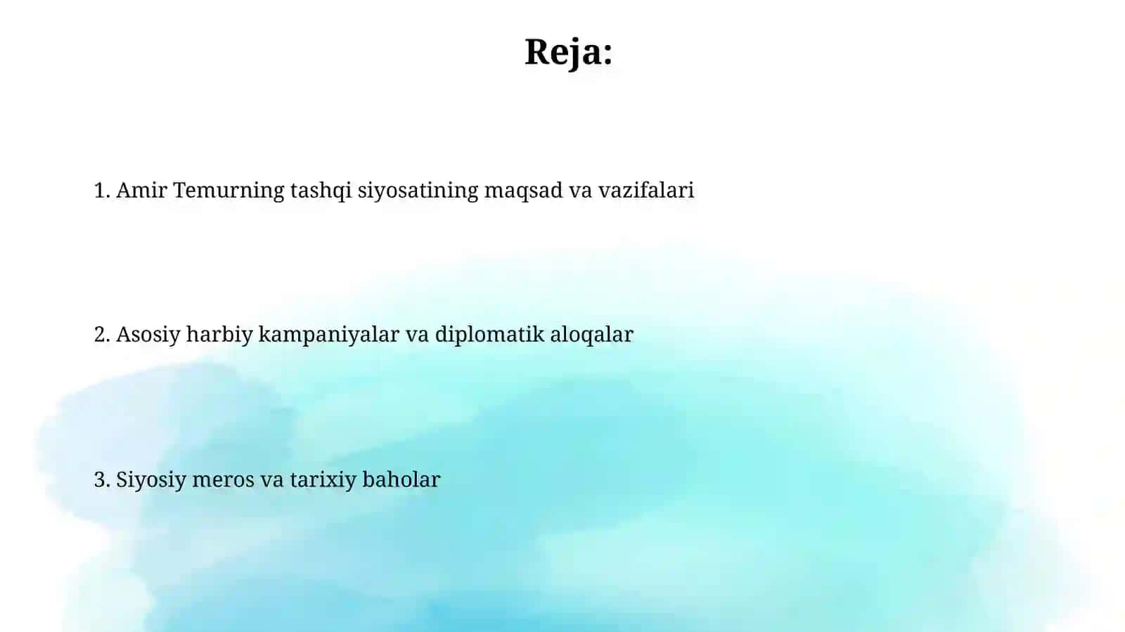 Amir Temurningtashqisiyosati 2