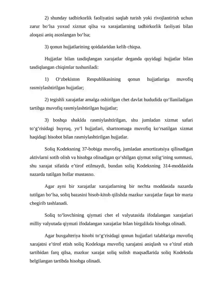 Xarajatlar to'g'risidagi umumiy qoidalar 2