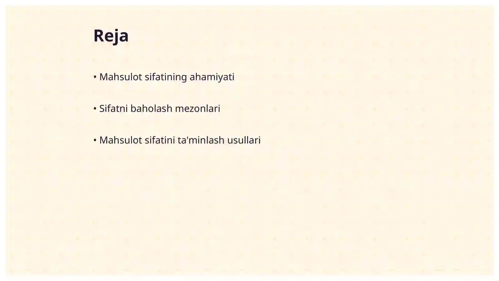 Mahsulot sifatining tahlili 2