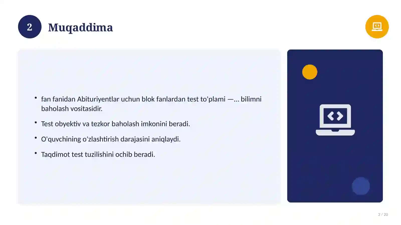 Abituriyentlar uchun blok fanlardan test to'plami — 2026 2