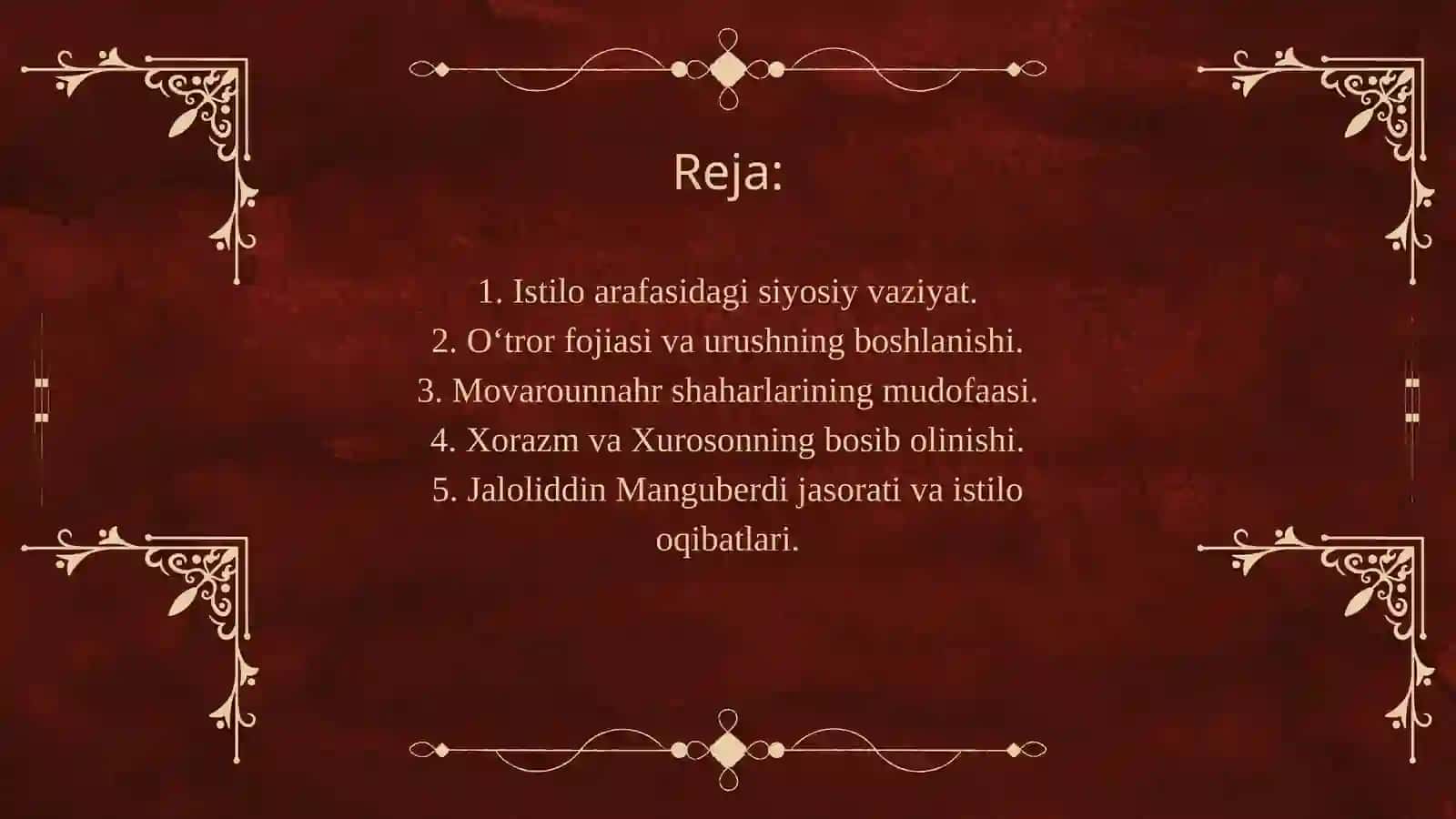 Mavaraunnahr va Xuroson moʻgʻullar tomondan bosip olinishi 2