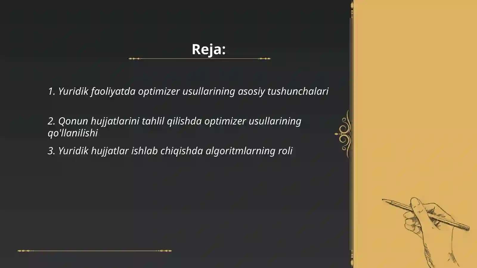 Yuridik faoliyatda applied boa optimizer usullarining qo'llanilishi 2