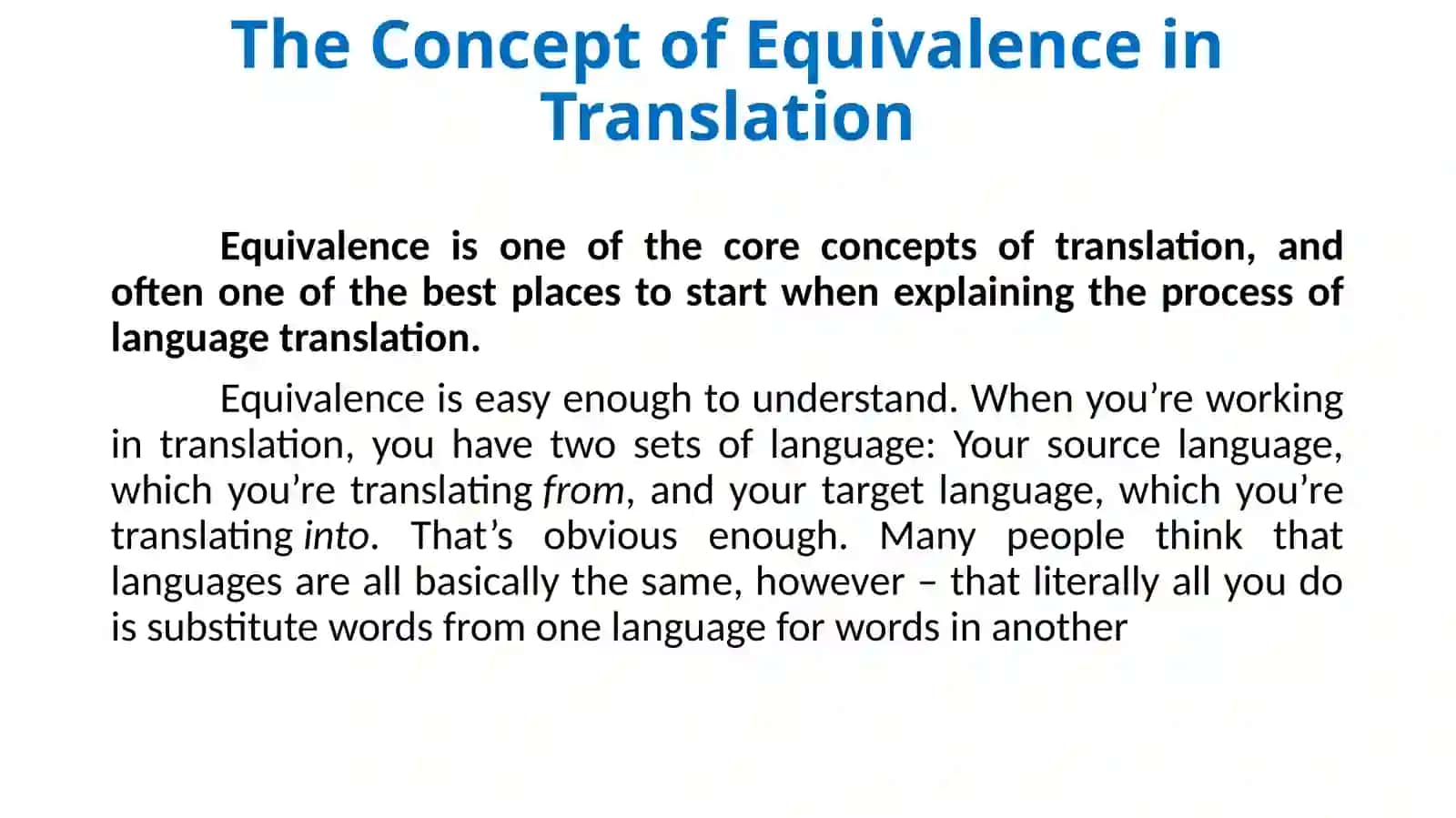 LEVELS OF EQUIVALENCE IN TRANSLATION 2