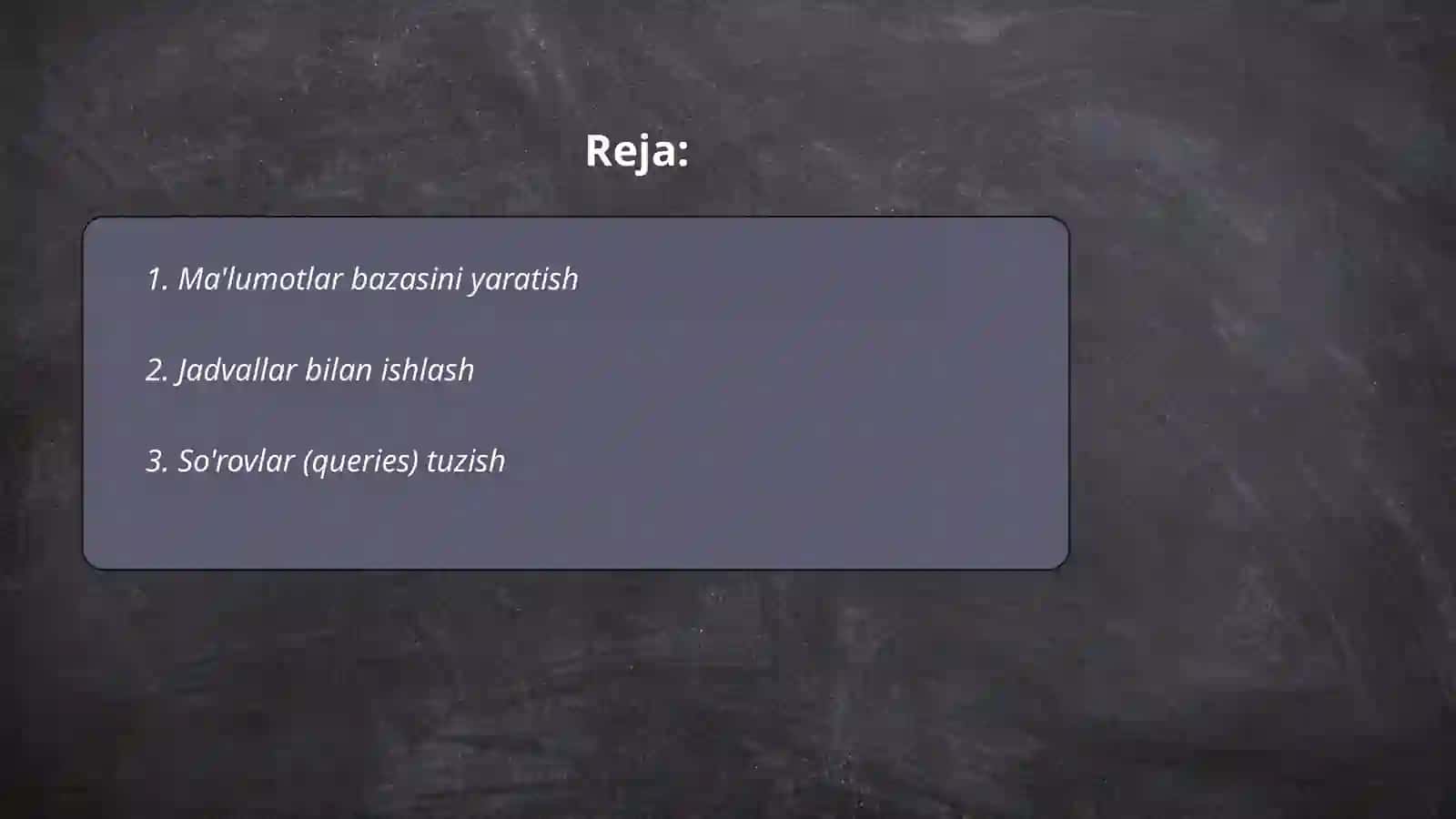 Microsoft Acces ilovasidan sohada foydalanish 2