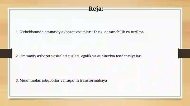 O'zbekistonda Ommaviy Axborot Vositalari 2