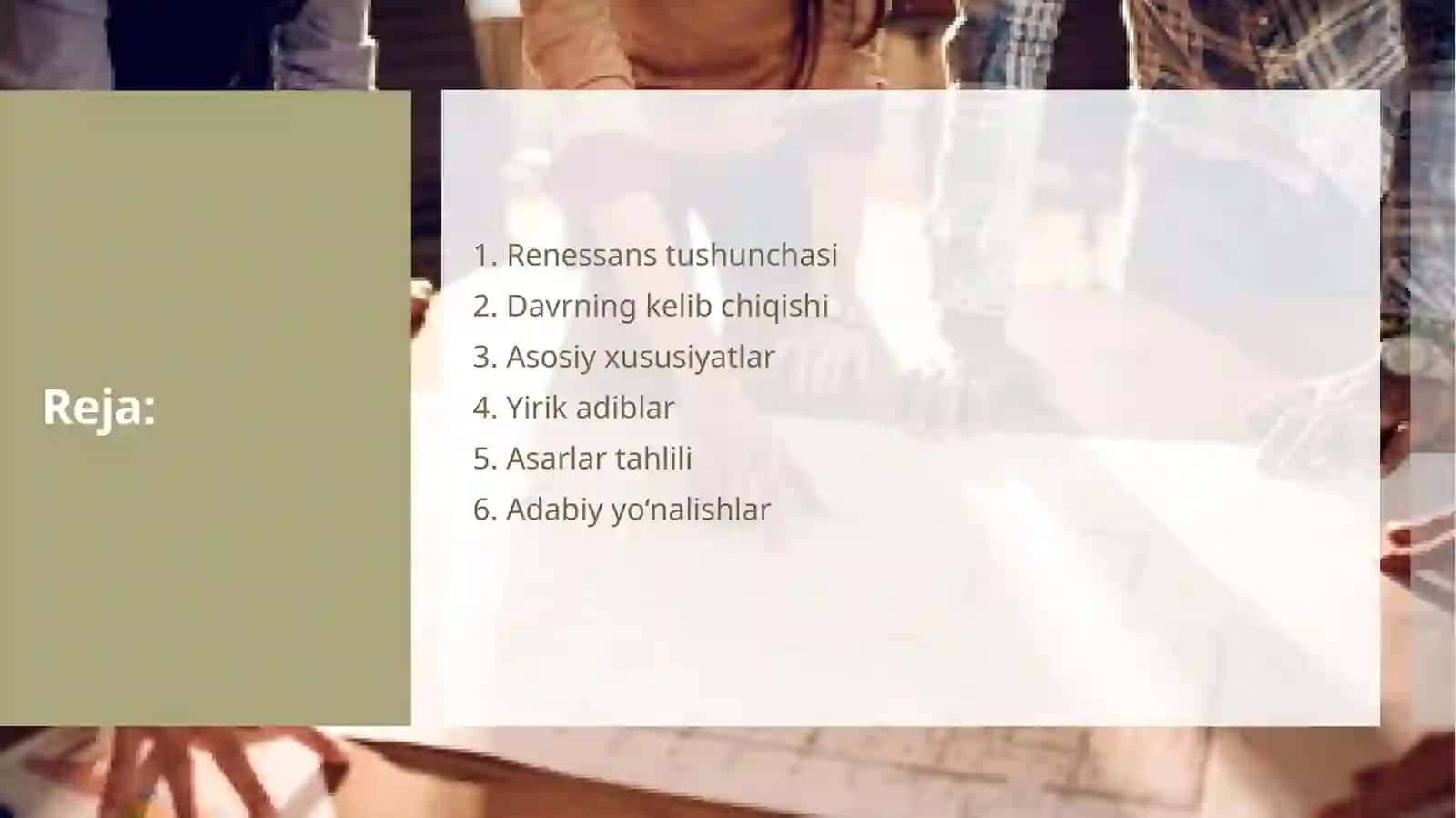 Jahon adabiyotida renesans masalasi 2