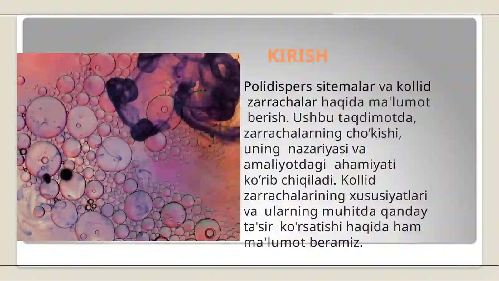 Polidispers sitemalarda kolloid  zarrachalarning cho'kishi 2
