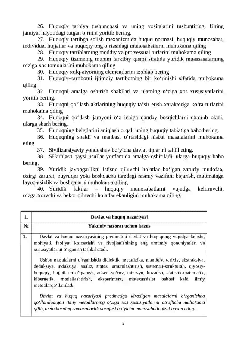 Huquq tizimi elementlari 2