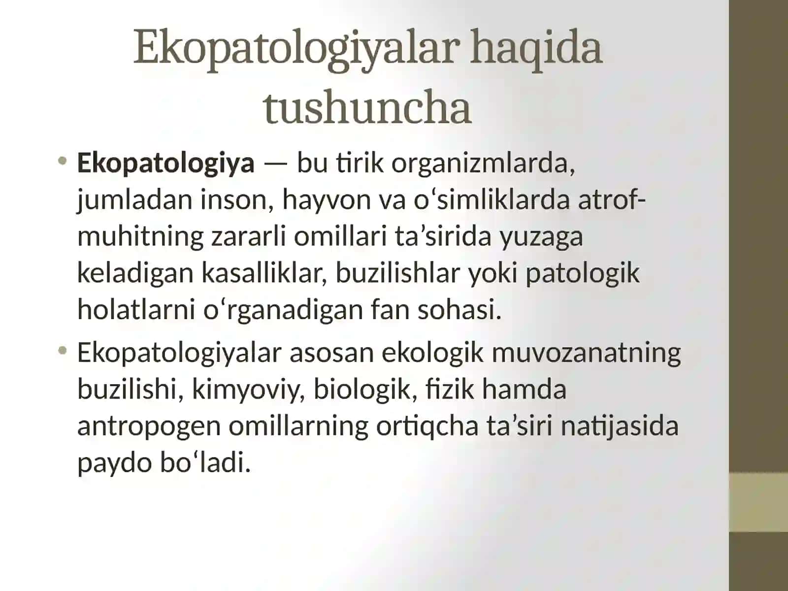 Ekopatologiyalar haqida tushuncha 2