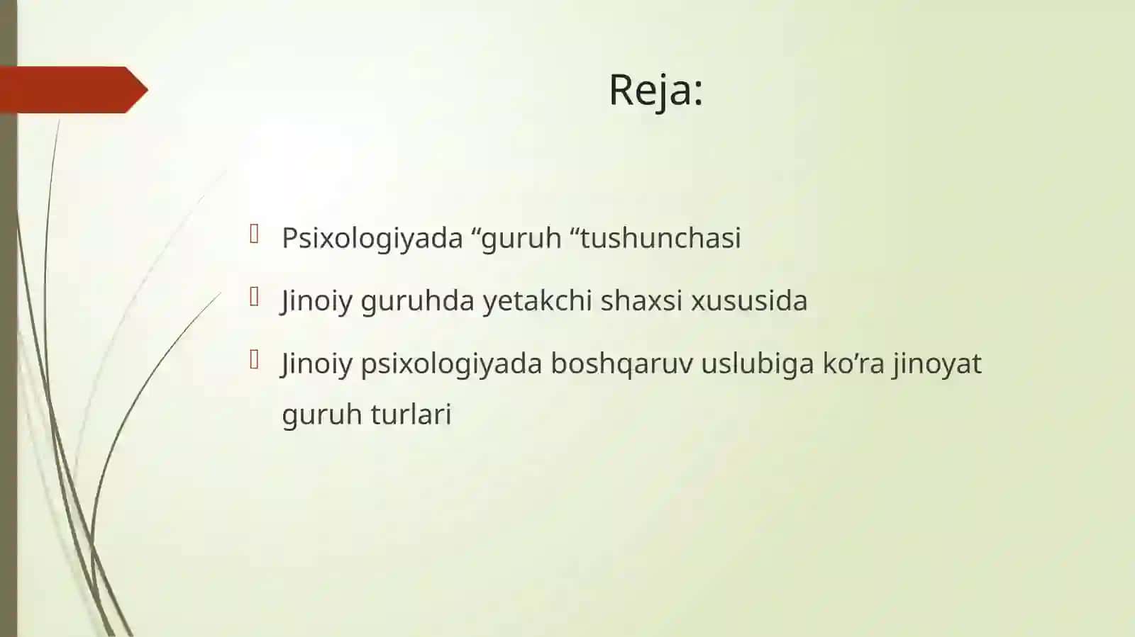 Jinoiy guruhlar psixologiyasi 2