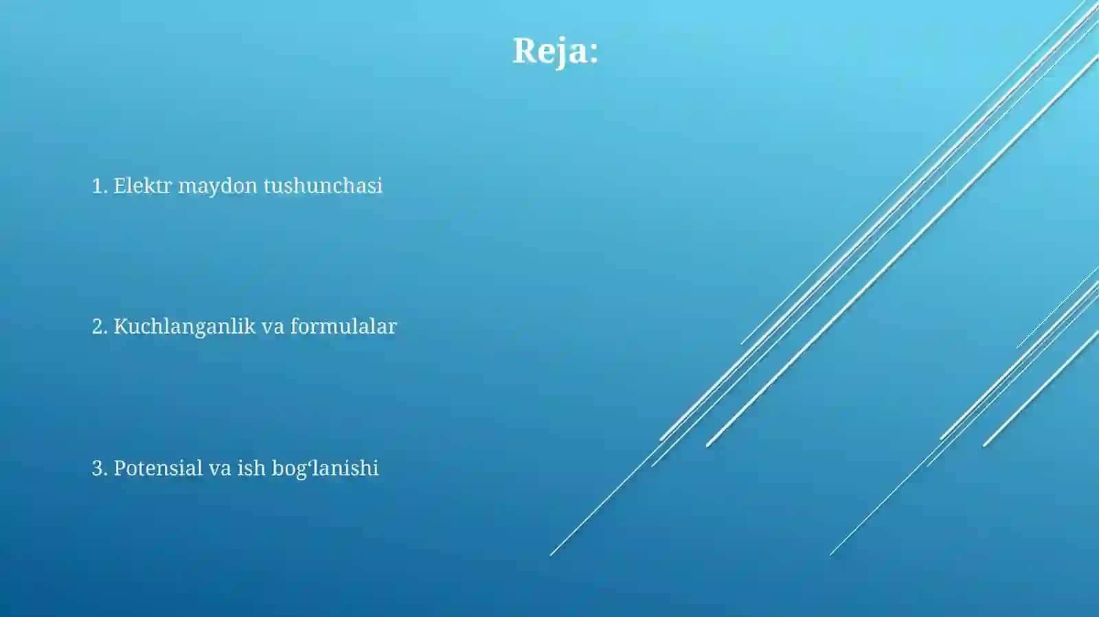 Elektrmaydonkuchlanganligipotensialbajarganishi 2