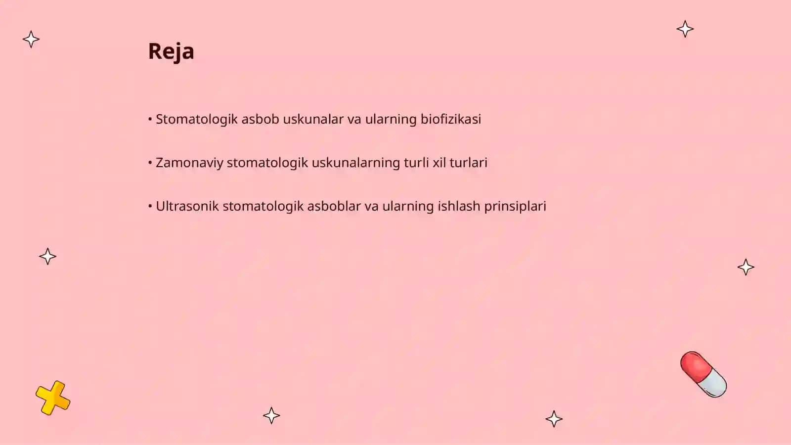 Zamonaviy stomatologik asbob uskunalar mavzusi 2