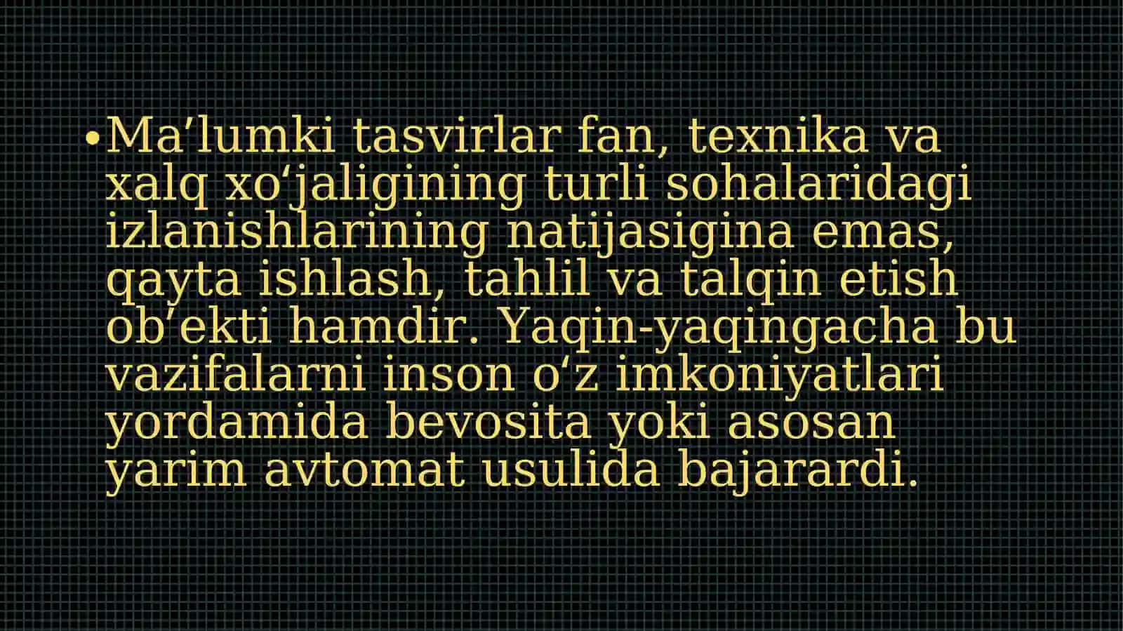Tasvirlarga dastlabki ishlov berish 2