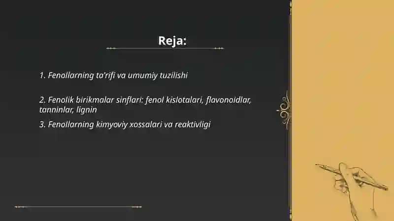 Fenolli birikmalar va ularning ahamiyati 2