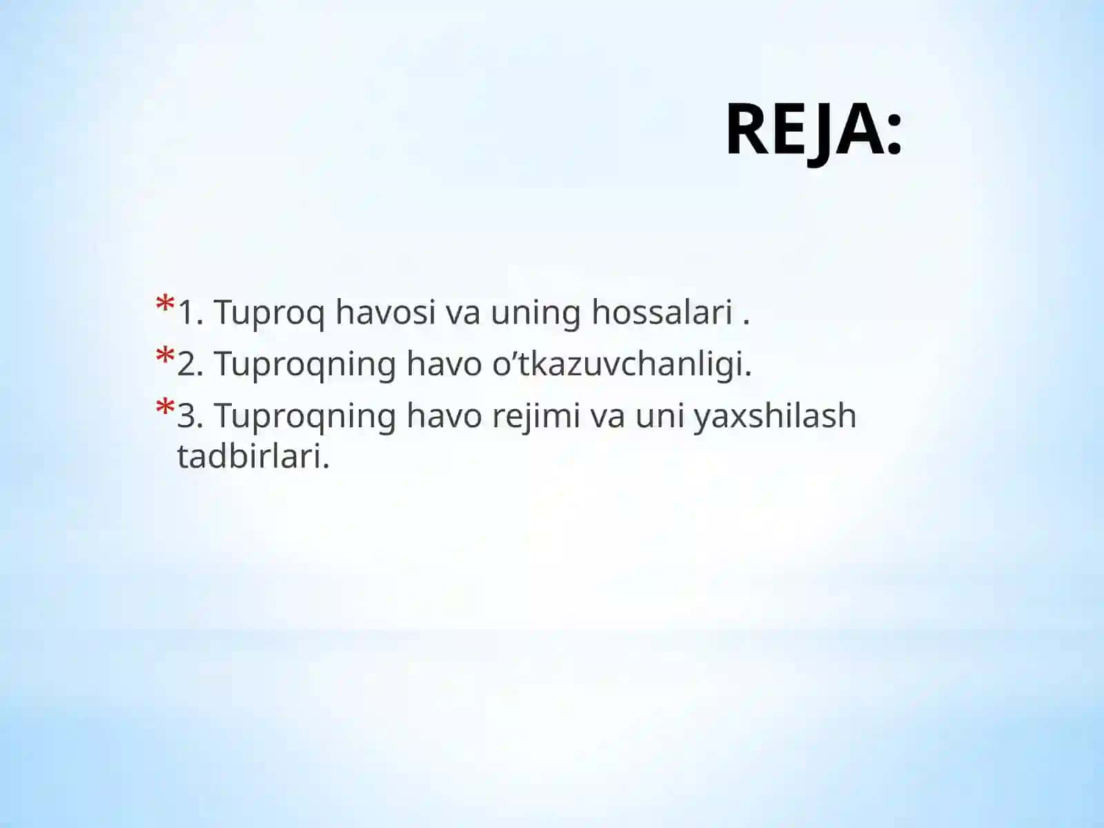 Тупроқнинг ҳаво режими ва ҳаво хоссалари 2
