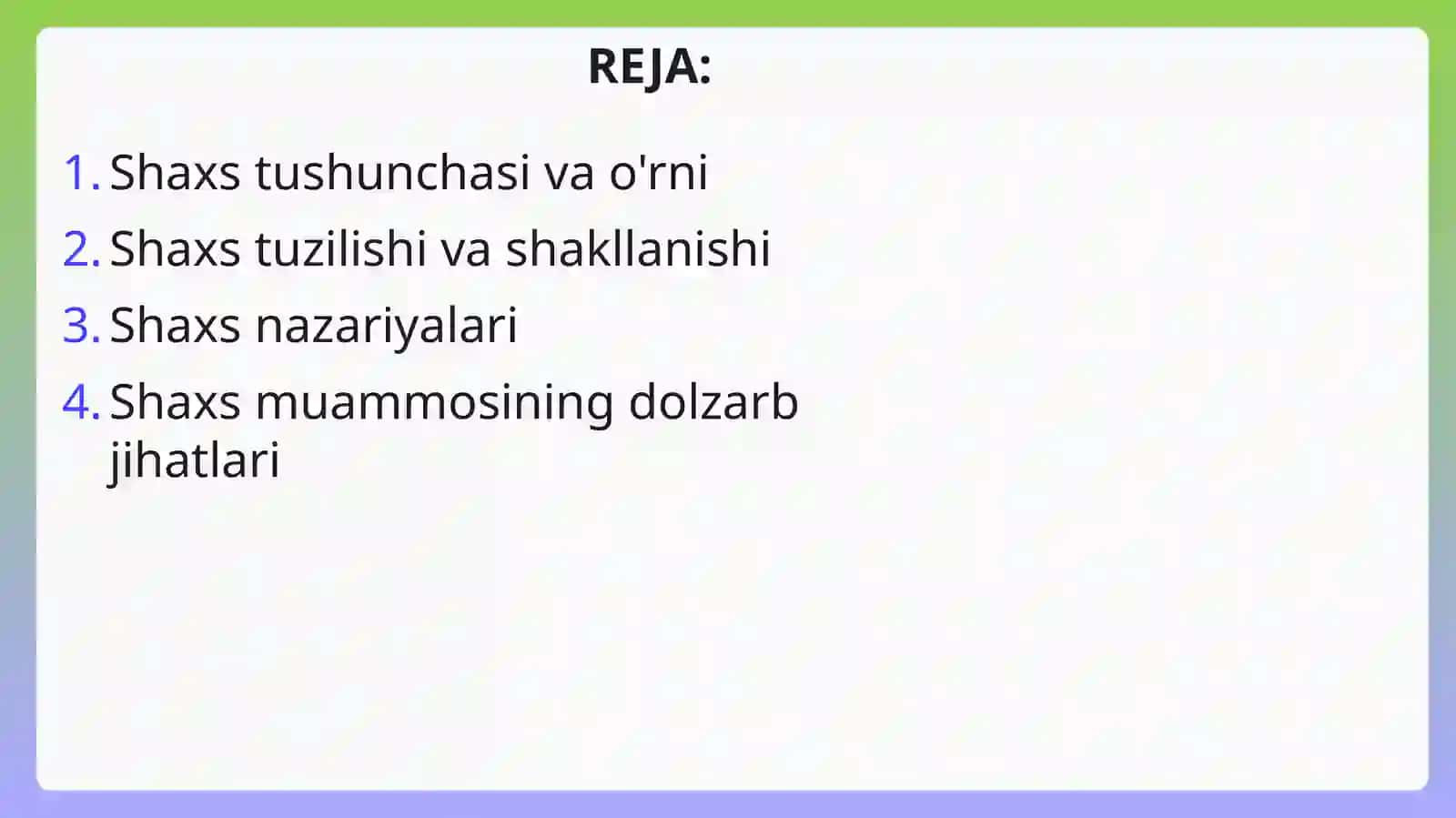 Shaxs Psixologiyasida Shaxs Muammosi 2