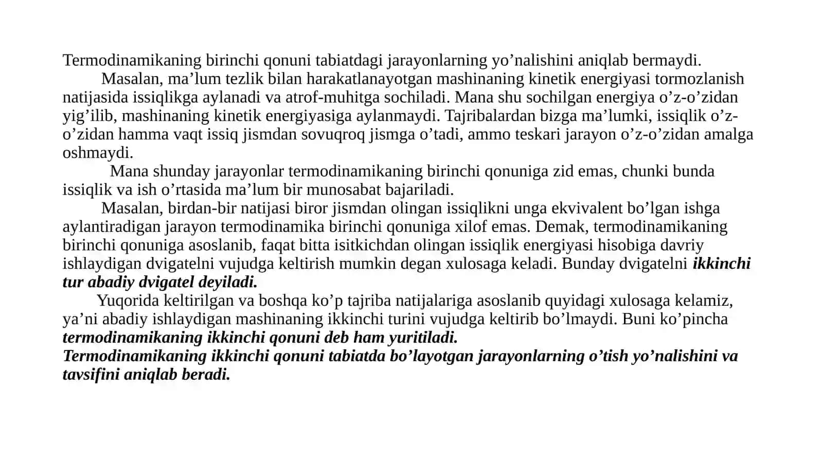 TERMODINAMIKANING IKKINCHI QONUNI 2