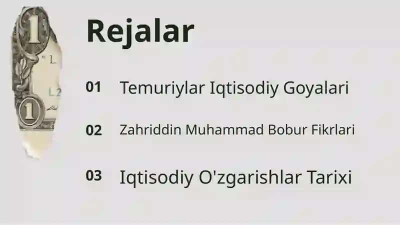 2.temuriylar davridagi iqtisodiy goyalar- Zahriddin muhammad bobur goyalari 2