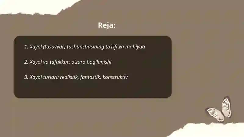 Xayol haqida tushuncha 2