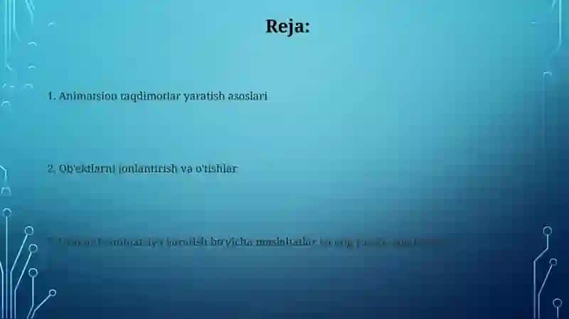 Animatsion taqdimotlar yaratish asoslari 2