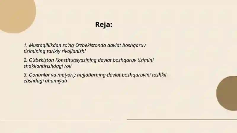 Oʻzbekistonda milliy davlat boshqaruv tizimining shakllanishi 2
