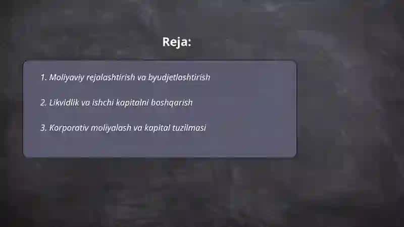 Moliyaviy menejment va moliyaviy munosabatlar 2