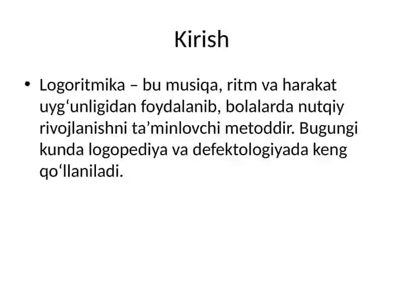 Logoritmika Tarixi va Mashg‘ulotlari 2
