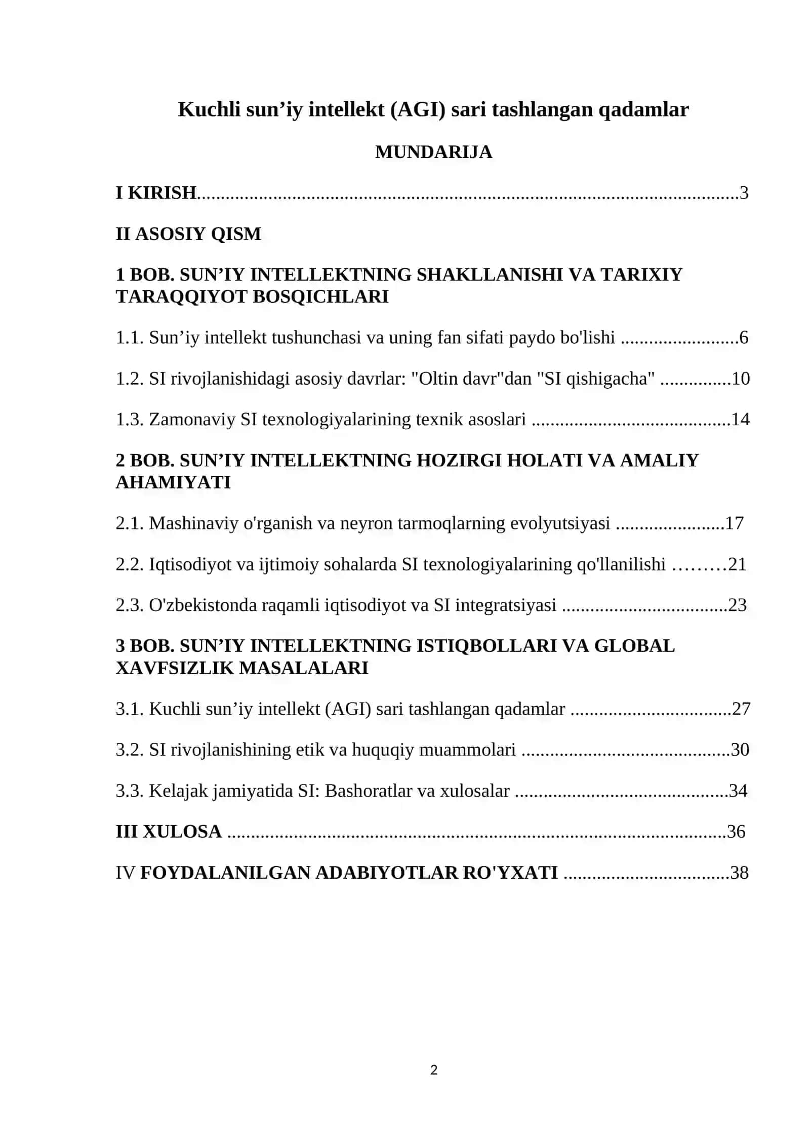 Kuchli sun’iy intellekt (AGI) sari tashlangan qadamlar 2