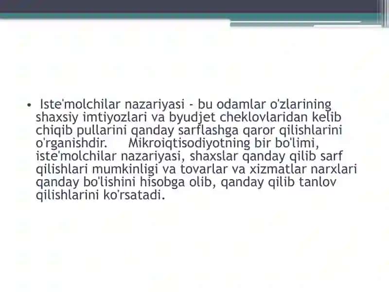 Iste'molchining tanlov nazariyasi 2