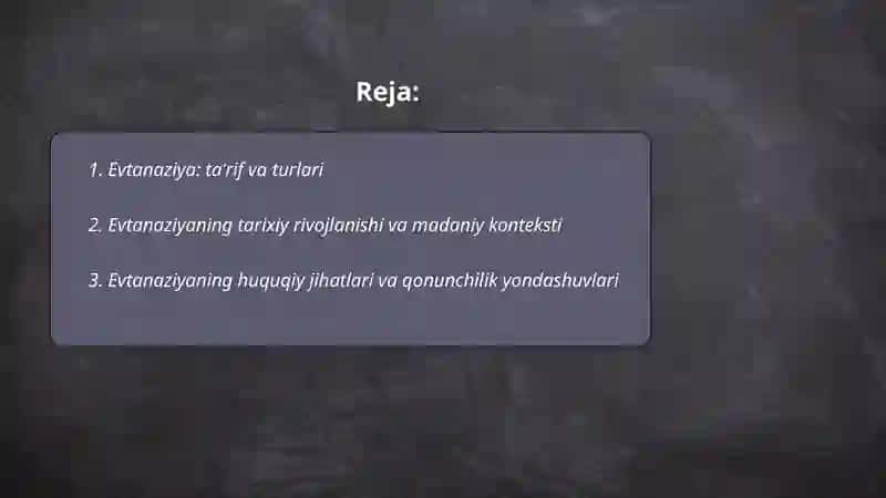 Evtanaziya muomolari 2