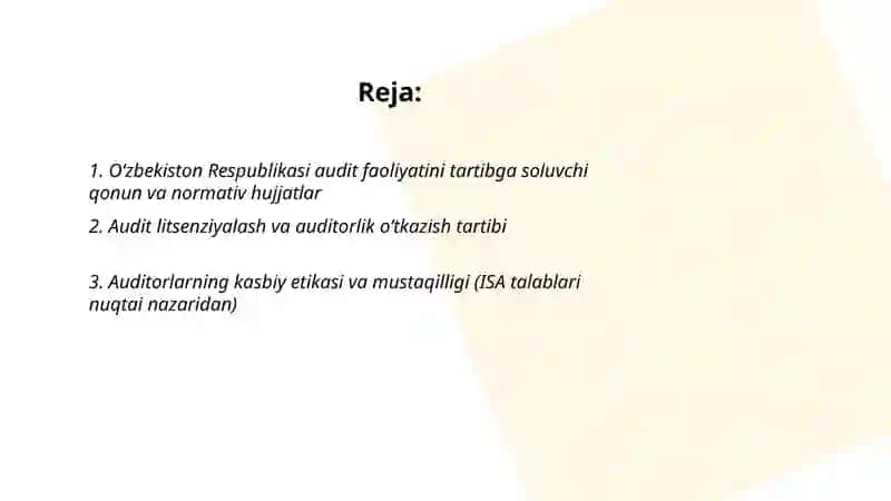 Auditning normativ-huquqiy asoslari 2