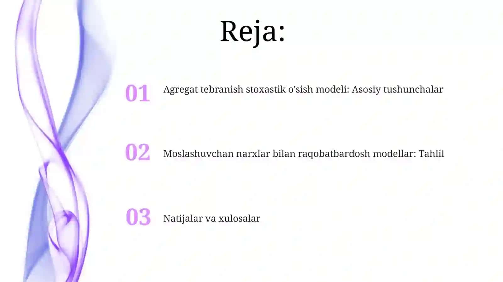 Agregat tebranish stoxastik o'sish modeli 2