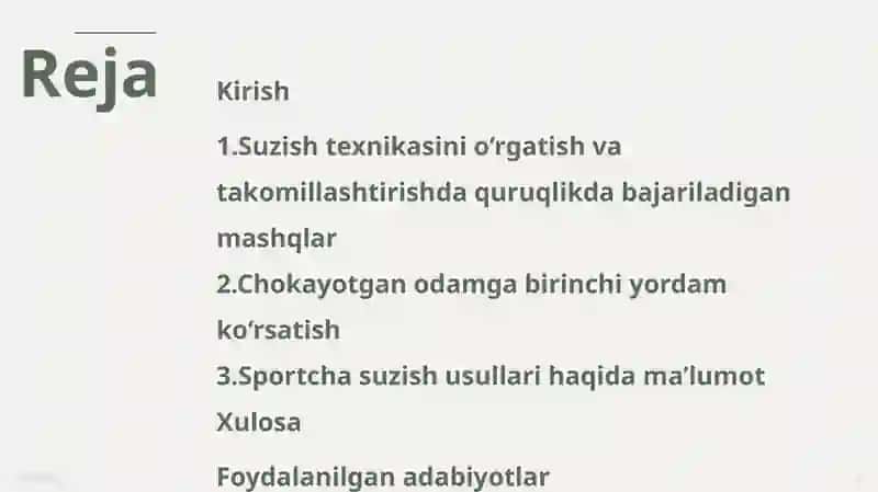 Suzishtexnikasini o‘rgatish va takomillashtirish 2