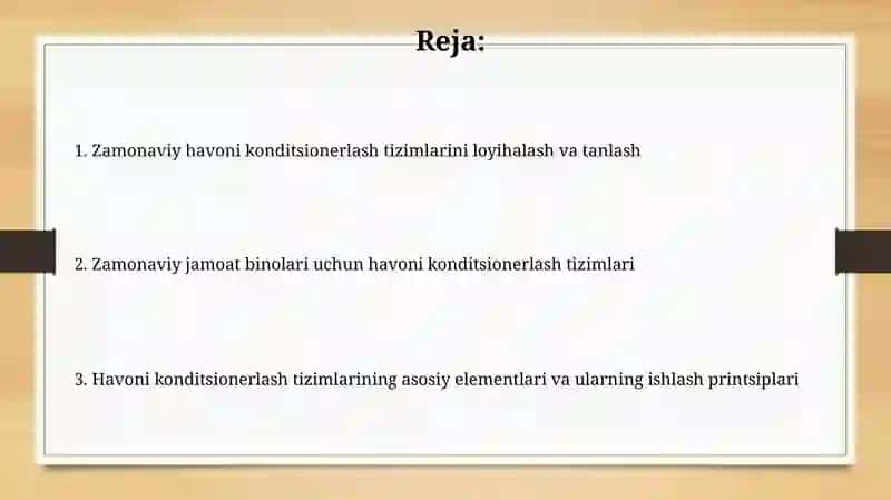 Zamonaviy Kondisonerlash Tizimlari 2