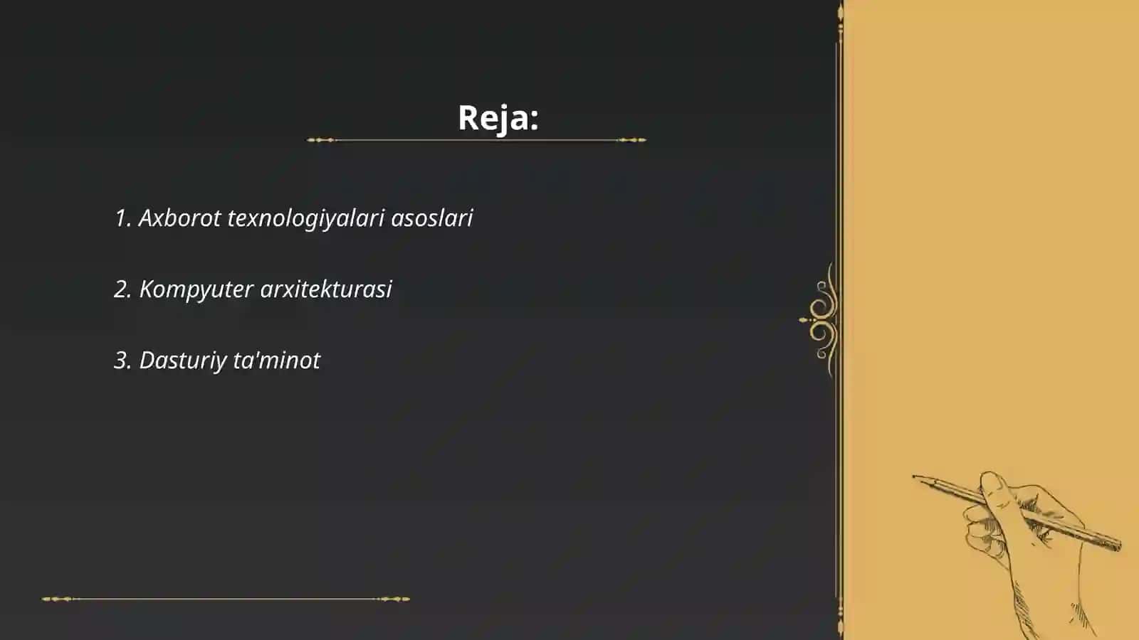 Axborot texnologiyalari faniga kirish 2
