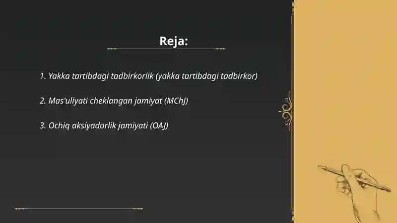 Yakka tartibdagi tadbirkorlik 2