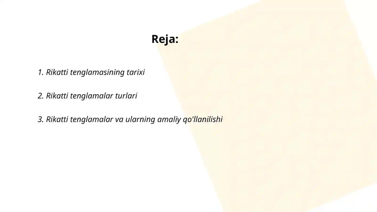 Rikatti tenglamasi 2